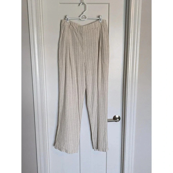 NWT 7 For All Mankind wide leg linen trousers sz 10 - Picture 1 of 6